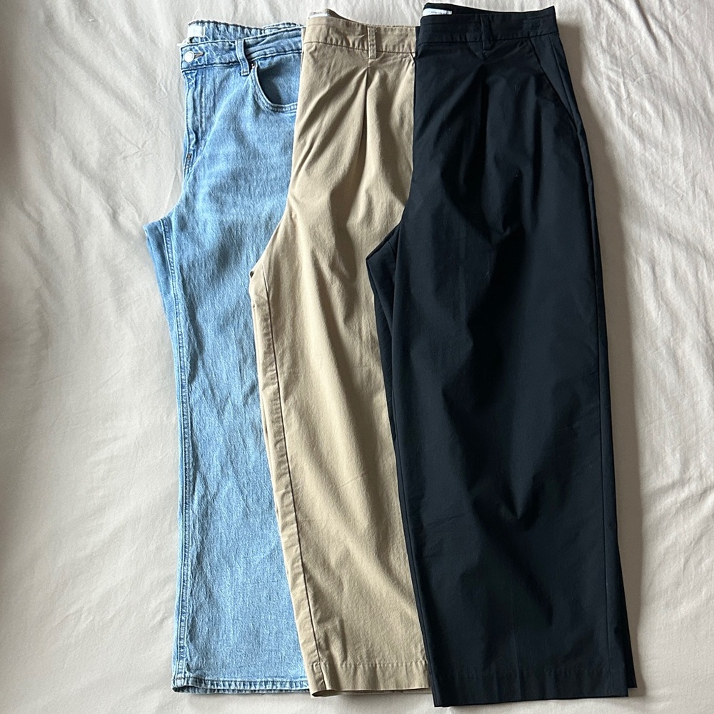 Lot of 3 Pants- Jeans, Khaki, Black